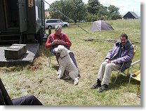 Vláďa OK1SVB s Aránkem a Pepa OK1AWG