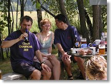 Petr OK1FRG + XYL Petra, Láďa OK1FCR