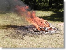 Probíhá řízený proces spalování