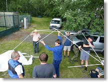 Hektická výstavba pavilonu