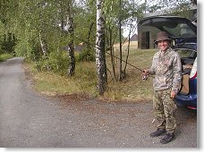 Lukáš se svoji novou rybářskou výbavou