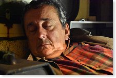 Láďa OK1FCR při chvilce oddechu